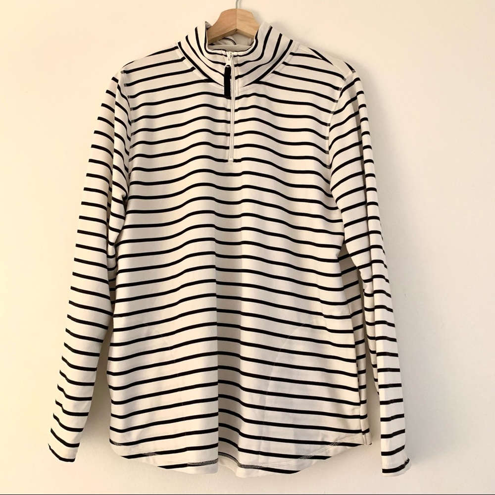 St. John’s Bay Womens Striped Pullover Fleece Large